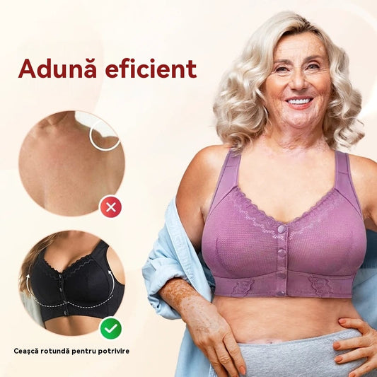 (3 db) 💕🎁【45kg-155kg】Túlméretezett, légáteresztő, puha pamut melltartó, elöl gombos záródással