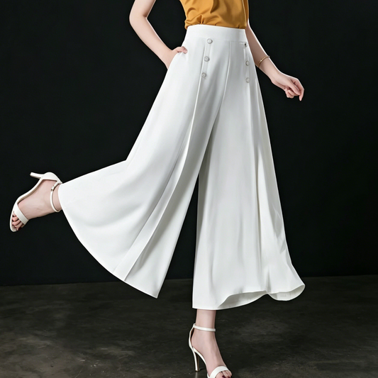 💖【M-5XL】 Fusta drapată de damă la modă, cu picioare largi și talie înaltă
