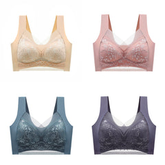 👙✨【Set 4 piese】Sutien damă confortabil, fără cusături, din dantelă elegantă