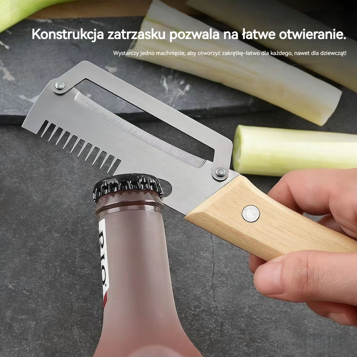【Cumpără 1, Primești 1 GRATIS】 🔪 Curățător de bucătărie multifuncțional 3în1: curăță, feliază și deschide dopurile sticlelor!