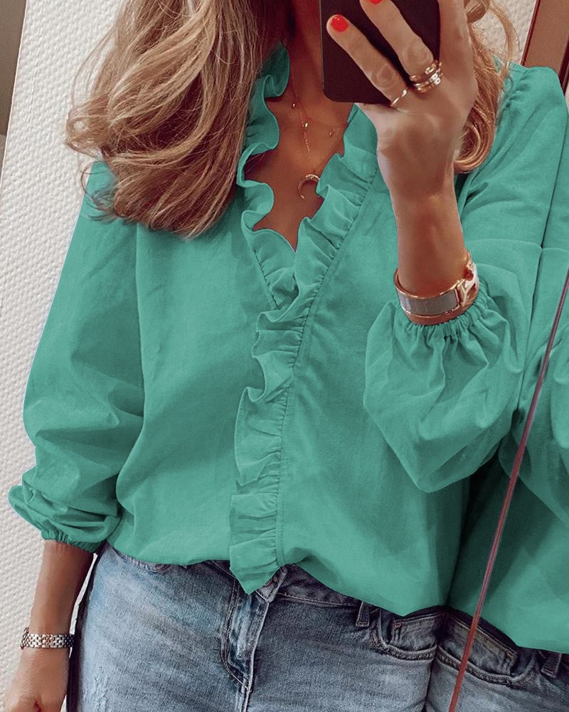 🥰【50%OFF】Cămașă cu volane pentru femei