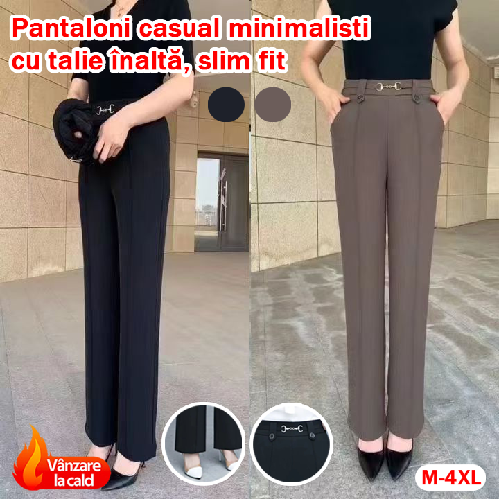 💟【49% OFF】【M-4XL】🔥🔥Pantaloni drepți noi de înaltă calitate, pantaloni casual de îmbrăcăminte exterioară de vară, pantaloni simpli subțiri cu talie înaltă