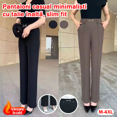 💟【49% OFF】【M-4XL】🔥🔥Pantaloni drepți noi de înaltă calitate, pantaloni casual de îmbrăcăminte exterioară de vară, pantaloni simpli subțiri cu talie înaltă