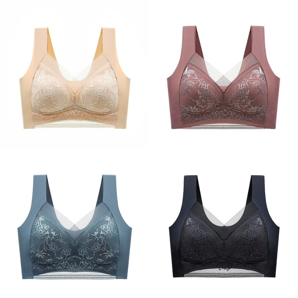 🔥【Cumpără 2 primești 2 gratis】Vânzare fierbinte👙【40-110 KG】 Sutien confortabil, fără cusături, din dantelă