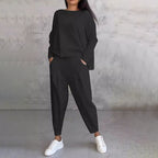 💥💥Set sport casual din bumbac pentru femei, top + pantaloni