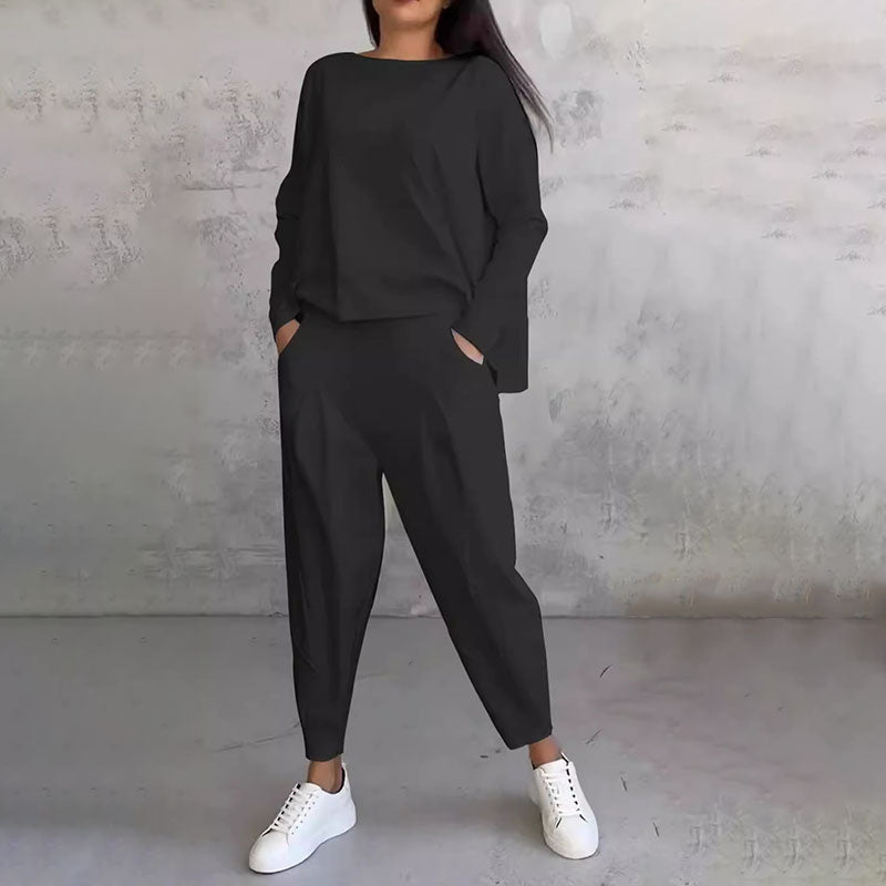 💥💥Set sport casual din bumbac pentru femei, top + pantaloni