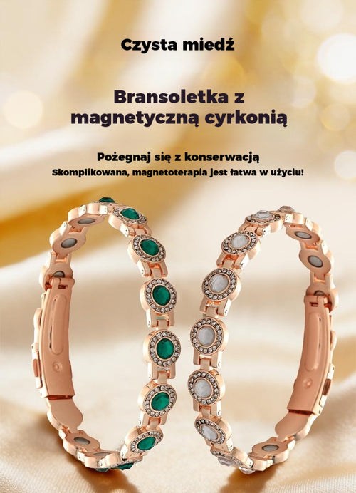 ✨【Vásárolj egyet, kapj egyet ingyen】Elegáns és luxus mágneses ötvözet karkötő, tiszta réz mágneses karkötő cirkóniával
