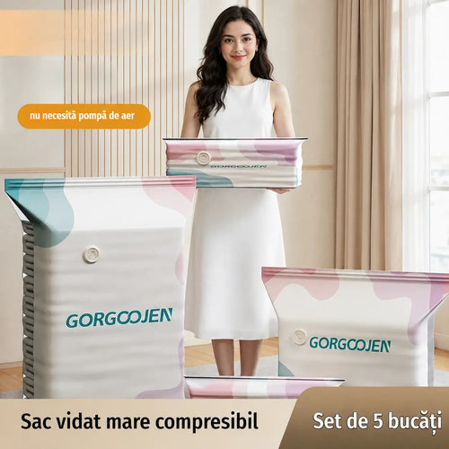 ✈️ Sac de vidat reutilizabil, fără pompă, pentru economisirea spațiului acasă și în baga