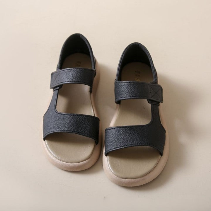 👡【35-43】 retro nyári puha bőr, puha talpú egypántos szandál