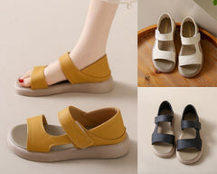 👡【35-43】 retro nyári puha bőr, puha talpú egypántos szandál