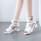 💝【Reducere de primăvară 50%】👡【35-41】Sandale goale cu talpă înaltă, la modă, 2026, cu toc gros pentru mers ușor
