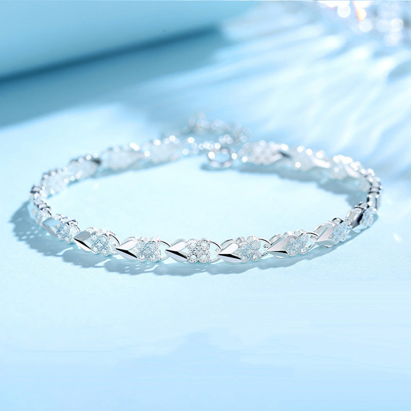 😀👉【Vásároljon egyet, kap egyet ingyen】💖🍀925 Sterling ezüst négylevelű lóhere karkötő nőknek, Love New Fashion