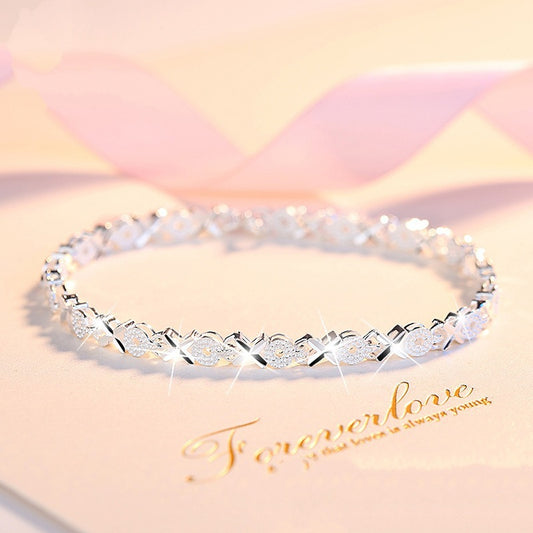 😀👉【Cumpărați unul și primiți unul gratuit】💖🍀Brățară de mână pentru femei, din argint sterling 925, cu trifoi cu patru foi, Love New Fashion