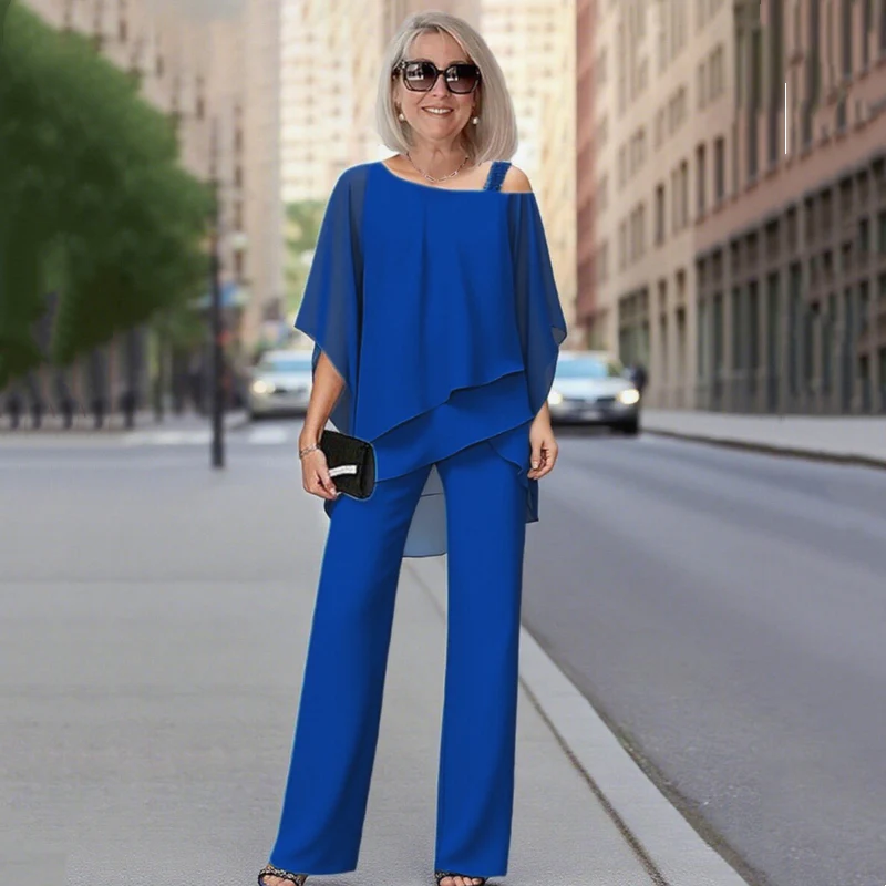 ⏳Al doilea produs la jumătate de preț⏰ Set din două piese pentru femei, prietenos cu pielea, cu umerii goi ✅【Top + pantaloni】【50-120 kg】