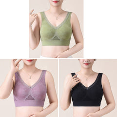 😍【Pachet de 3】Sutien respirabil și confortabil dintr-o singură piesă pentru vârste mijlocii și vârstnici❤️【40-90KG】