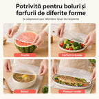 Set Huse Elastice Alimentare Proaspete cu Dozator Suspendabil – Protecții Reutilizabile/De Unică Folosință pentru Boluri și Farfurii (Pachet Mare 300 Bucăți) 🥑✨