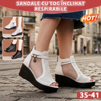 Sandale cu Toc Înclinat și Plasă Respirabilă – Confort Maxim și un Plus de Înălțime