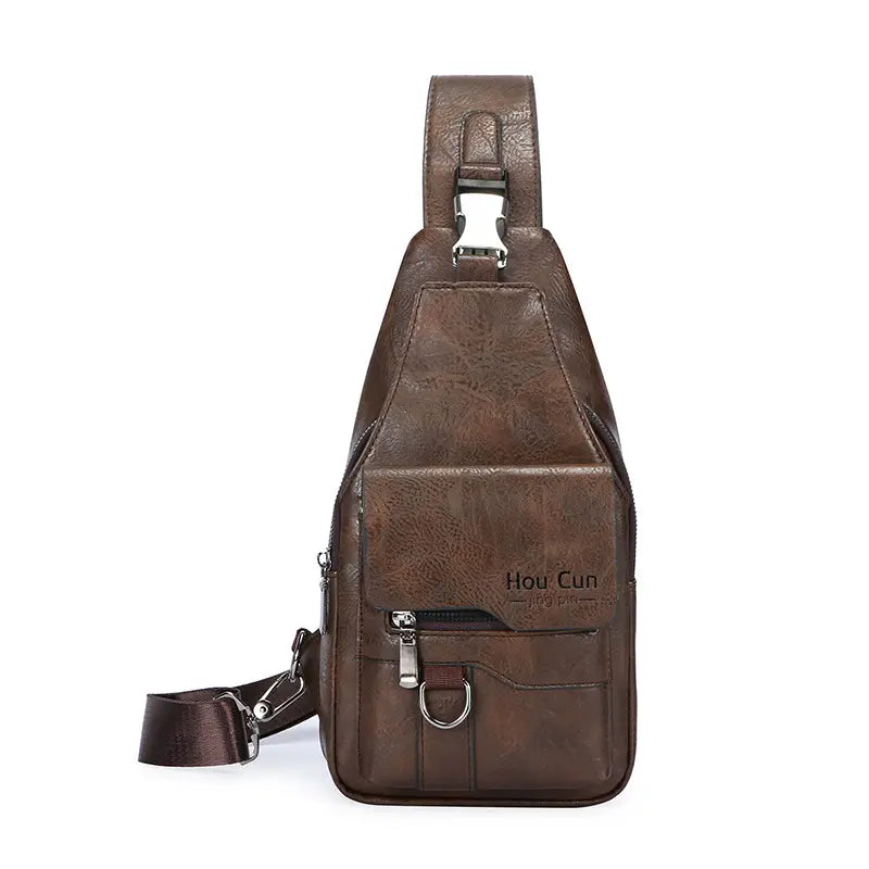 🎒 Geantă de umăr din piele naturală impermeabilă, în stil retro: un articol indispensabil pentru deplasările zilnice.