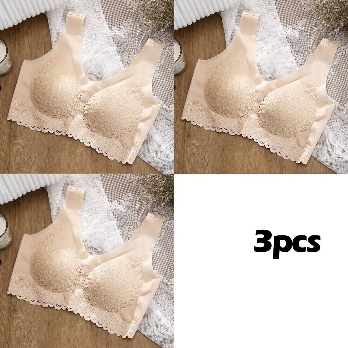 🔥🔥(49% zľava)👙【3balenie】ľadová hodvábna bezšvová čipka bez drôtu