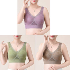 😍【Pachet de 3】Sutien respirabil și confortabil dintr-o singură piesă pentru vârste mijlocii și vârstnici❤️【40-90KG】