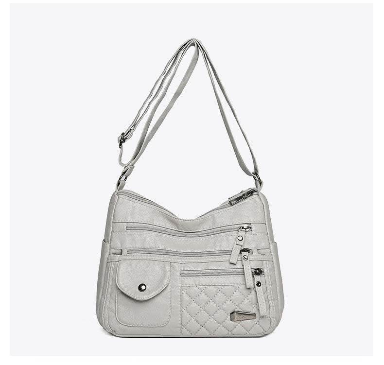 👜【Piele Naturală de Calitate Premium】Geantă Mare de Umăr din Piele Moale cu Compartimente Multiple