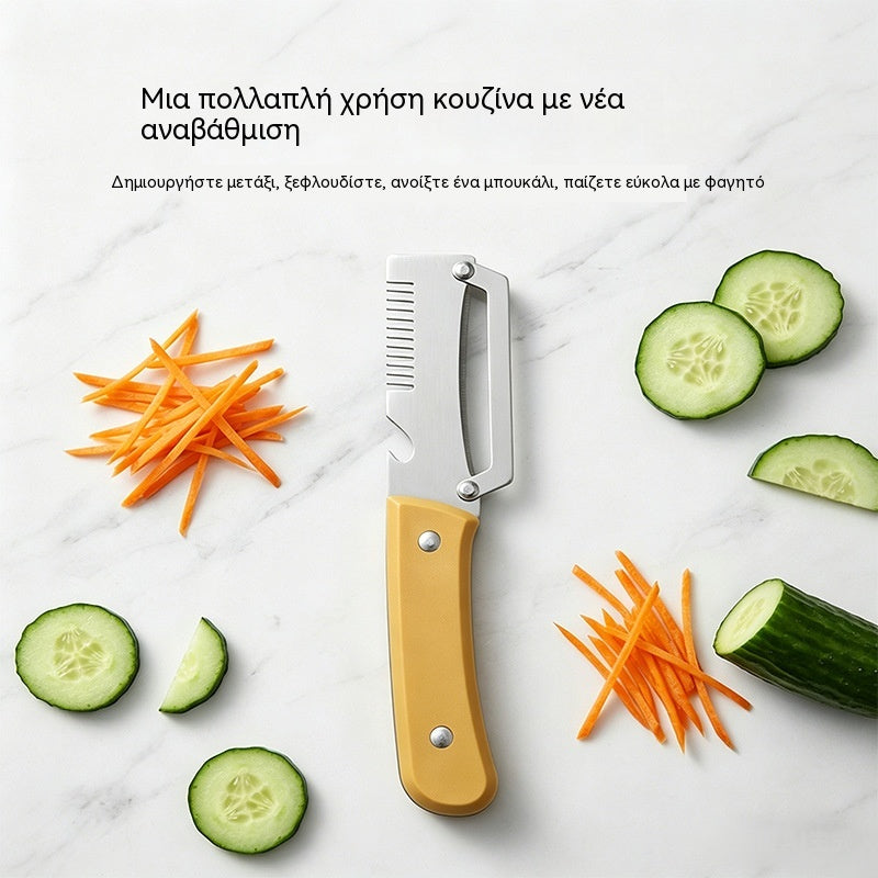 🔪🔪【Cumpără 1, Primești 1 GRATIS】 🔪🔪 Curățător de bucătărie multifuncțional 3în1: curăță, feliază și deschide dopurile sticlelor!🔪