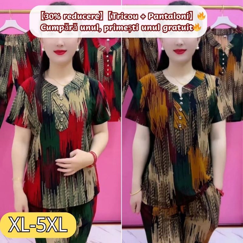 【30% reducere】【Cămașă + Pantaloni】🔥Cumpără unul, primești unul gratuit🔥Costum casual de vară