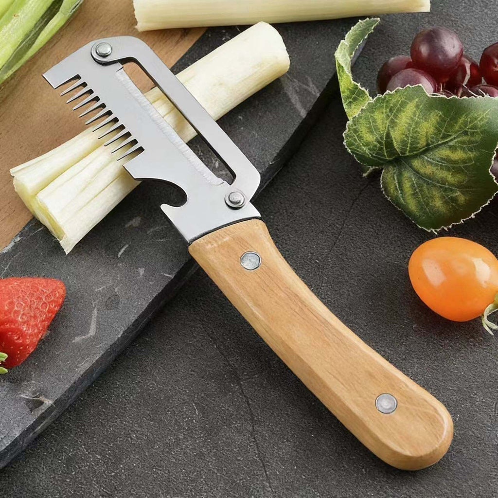【Cumpără 1, Primești 1 GRATIS】 🔪 Multifunkcionális 3 az 1-ben konyhai tisztító: tisztít, szeletel és nyitja a palackdugókat!