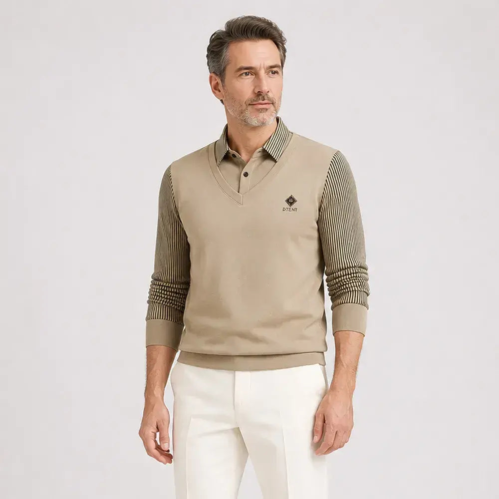 👔【M-4XL】Top cald pentru bărbați din cașmir premium, din două piese, all-in-one