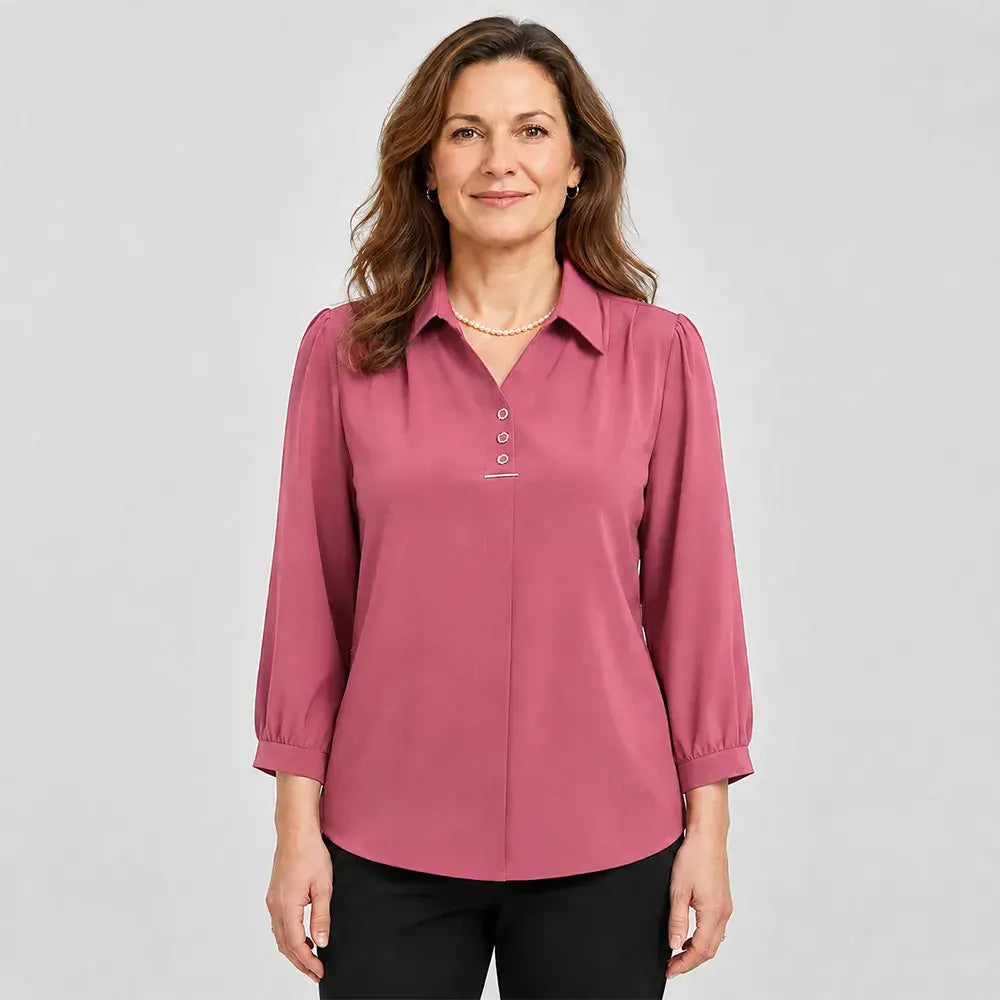 Bluză Polo Elegantă de Damă, Croială Lejeră, Mărimi XL-6XL, Fină și Respirabilă