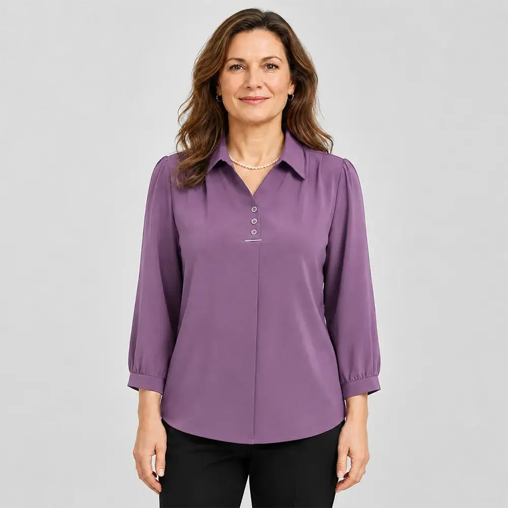 Bluză Polo Elegantă de Damă, Croială Lejeră, Mărimi XL-6XL, Fină și Respirabilă
