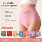 💖【🔥6 bucăți 139 lei】Chiloți cu talie înaltă și ridicare a șoldurilor, confecționați din bumbac de cea mai înaltă calitate ✨️ (45-105 kg)