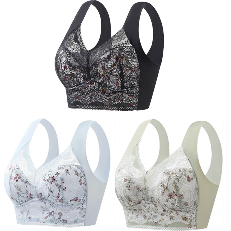 🔥🔥【Cumpărați 3, primiți 3 gratuit】【6 buc】💕🎁【40kg-100kg】Sutien de mărime mare din mătase de gheață fără cusături, respirabil și reglabil