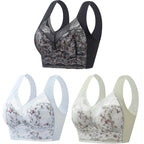 🔥🔥【3 buc】💕🎁【40kg-100kg】Sutien de mărime mare din mătase de gheață fără cusături, respirabil și reglabil