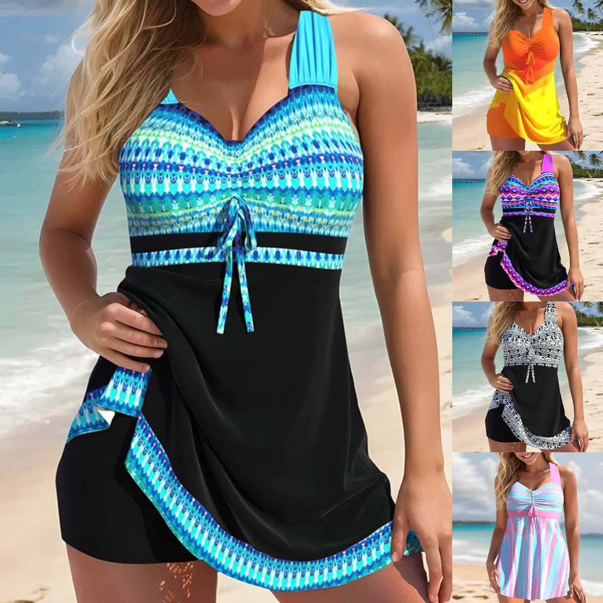 🏊‍♀️👙【50% KEDVEZMÉNY】Női nyomott mintás fürdőruha szett, kiváló minőségű, divatos, 2026-os nyári kollekció【S-5XL】