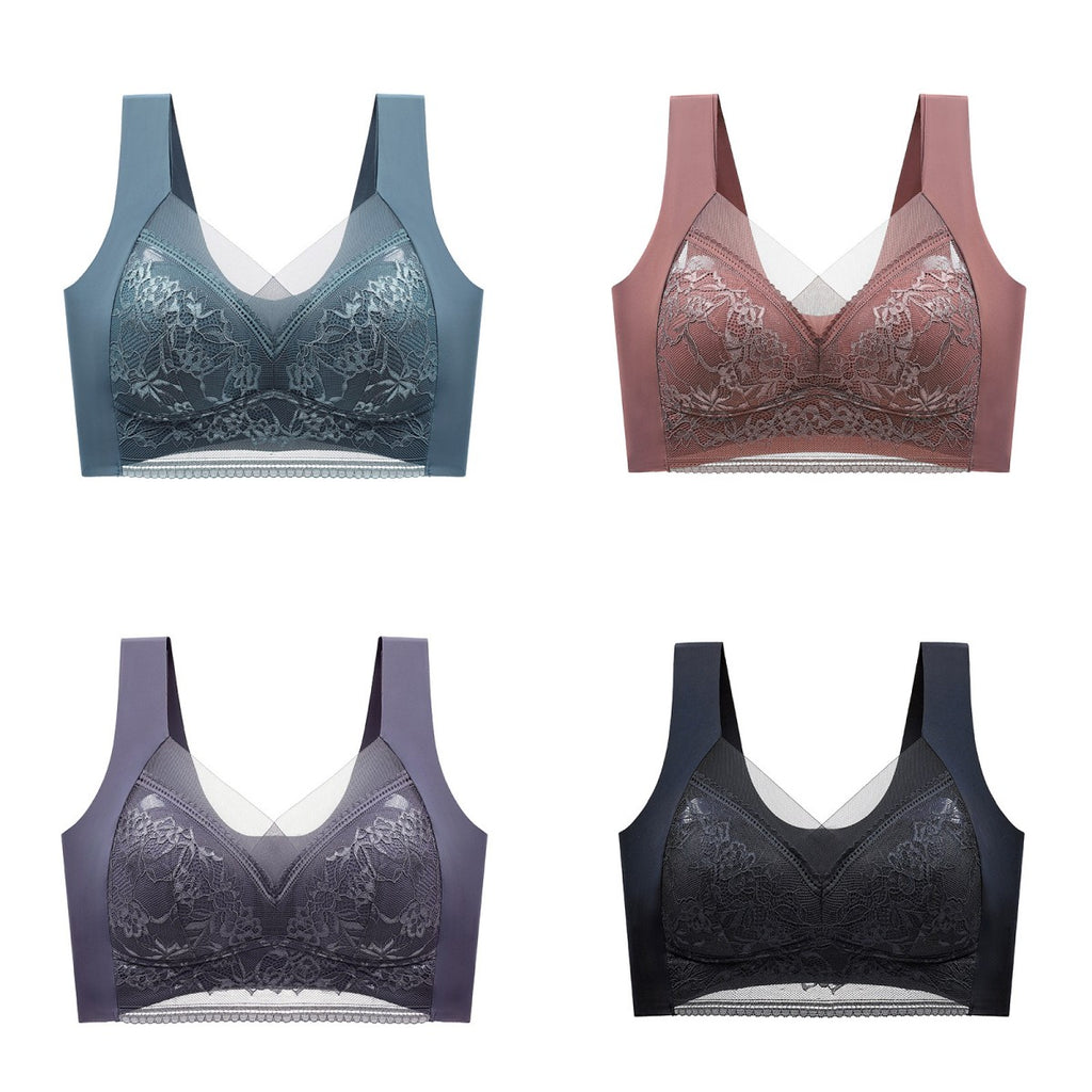🔥【Cumpără 2 primești 2 gratis】Vânzare fierbinte👙【40-110 KG】 Sutien confortabil, fără cusături, din dantelă