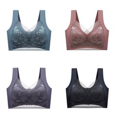 👙✨【Set 4 piese】Sutien damă confortabil, fără cusături, din dantelă elegantă