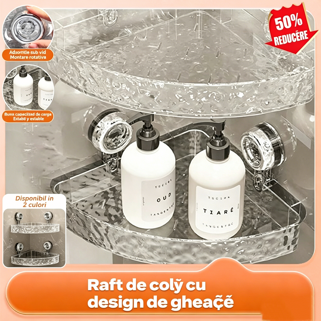 🔥 Cumperi 1 și primești 1 gratuit! 🔥 Raft de colț cu design inspirat de ghețar