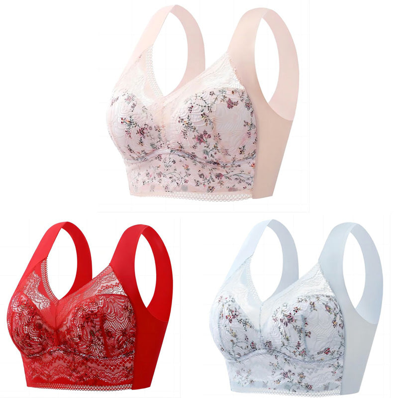 🔥🔥【Cumpărați 3, primiți 3 gratuit】【6 buc】💕🎁【40kg-100kg】Sutien de mărime mare din mătase de gheață fără cusături, respirabil și reglabil