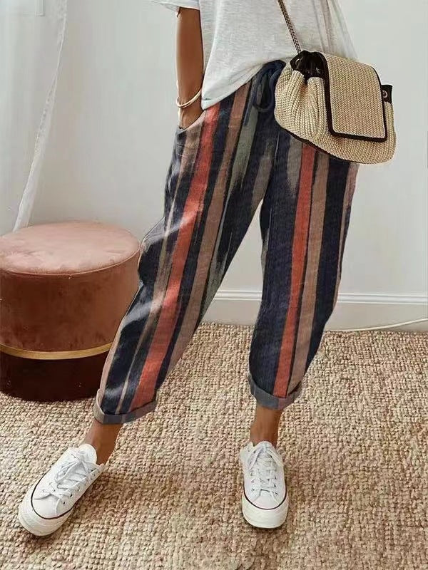 🎉Pantaloni casual de damă din bumbac și in, multicolor opțional（S-3XL）