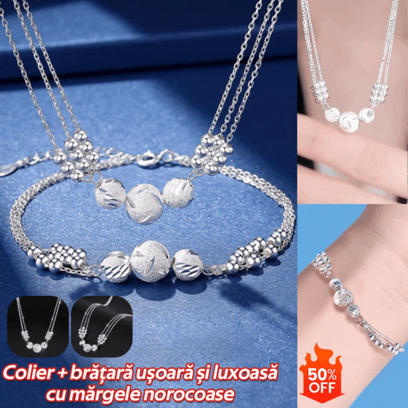 🔥Forró akció!🔥【Nyaklánc + Karkötő】✨Gravírozott ezüst nyaklánc és karkötő szett