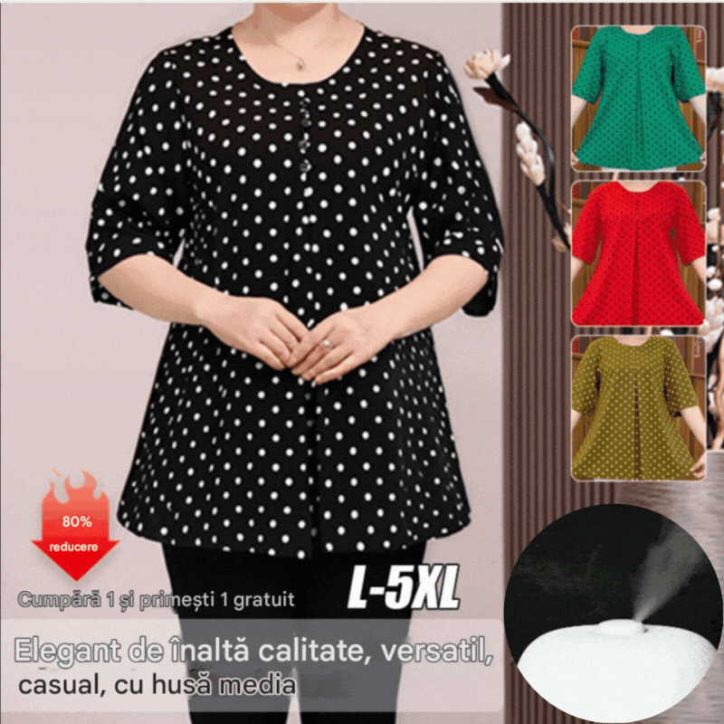 ✨【Cumpărați 1 obțineți 1】💞[L-5XL] 2026 Camasa noua cu imprimeu cu buline de toamna