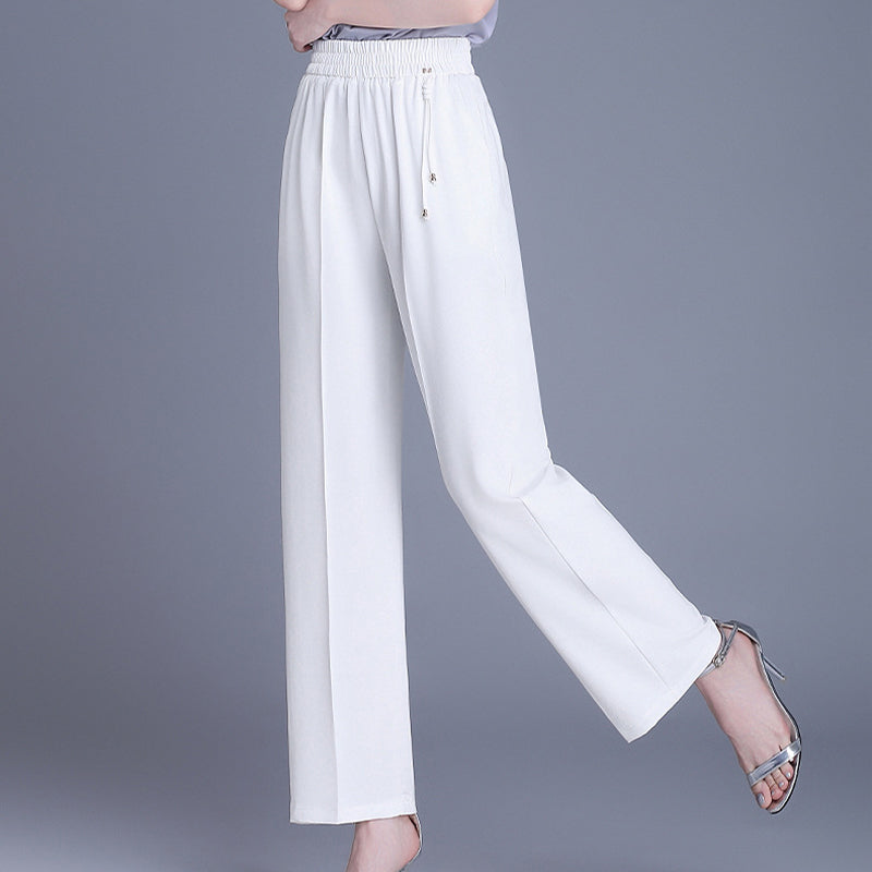 【XL-6XL】Pantaloni de vară cu talie înaltă și croială dreaptă｜Lejeri, subțiază silueta｜Perfecți pentru ținute zilnice