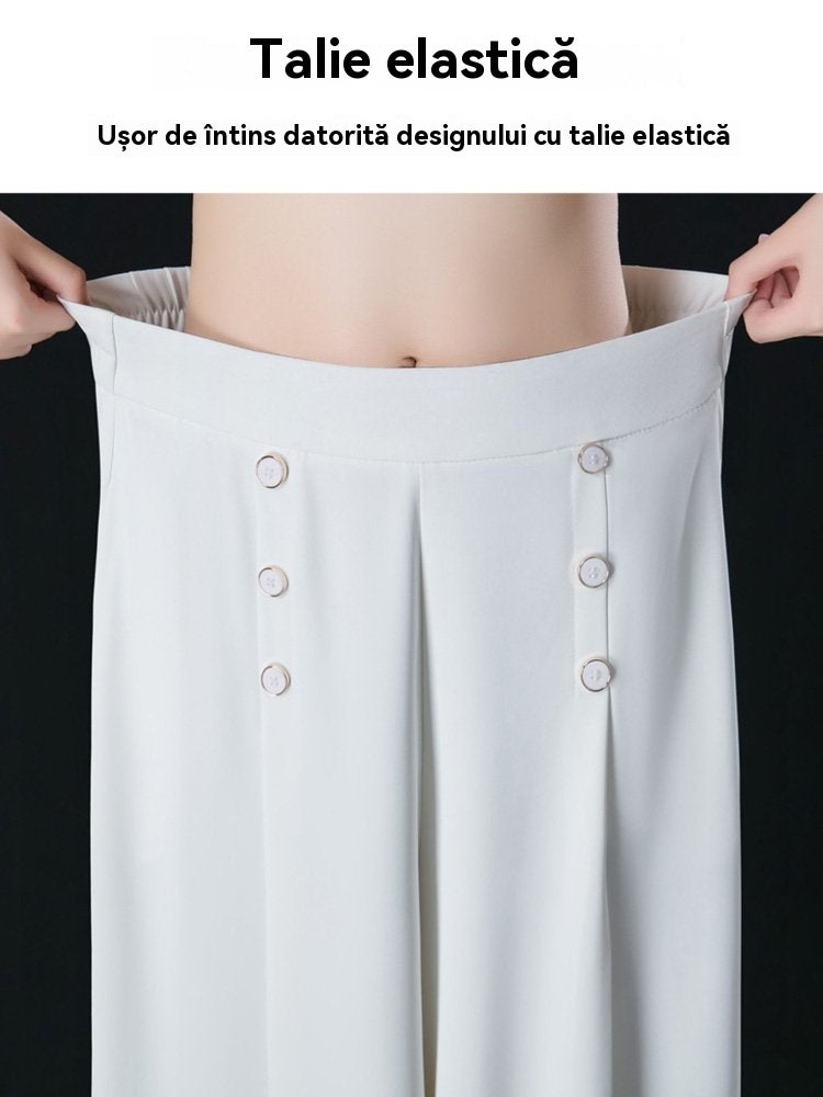 💖【M-5XL】 Fusta drapată de damă la modă, cu picioare largi și talie înaltă