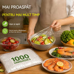 🔥【100 buc】Capace Elastice de Unică Folosință pentru Păstrarea Prospețimii (Grad Alimentar), Protecție Rapidă și Simplă a Alimentelor