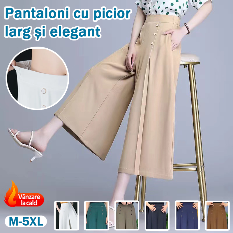 💖【M-5XL】 Fusta drapată de damă la modă, cu picioare largi și talie înaltă