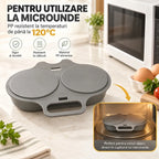 🍳 Formă pentru ouă la abur/prăjite, de calitate alimentară, pentru cuptorul cu microunde [Cumpără una și primești una gratis – primești 2 bucăți] | Un mic dejun sănătos și fără ulei, gata în câteva minute 🥪