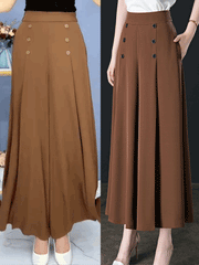 【45% OFF】💖 Fusta drapată de damă la modă, cu picioare largi și talie înaltă【M-5XL】