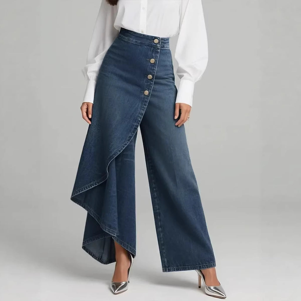 🥇Spodnie jeansowe damskie z wysokim stanem, luźny krój, wygodne w noszeniu, elegancki i modny design