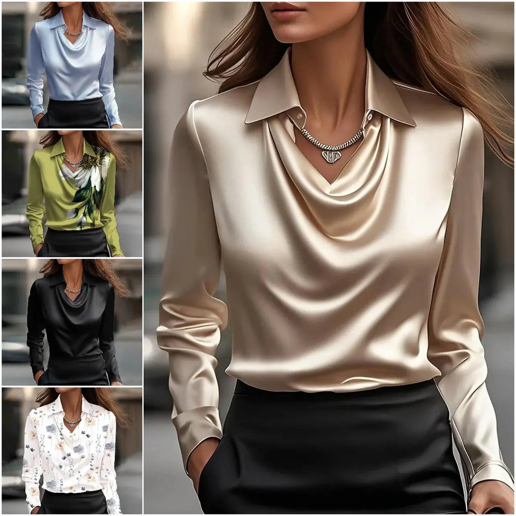 🔥✨【S-3XL】Egyszerű női ing mintával és lehajtható gallérral